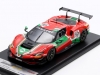 Масштабная модель Ferrari 296 Gt3 3.0l Twin Turbo V6 команда AF Corse #52 24 часа Спа 2024 Andrea Bertolini, Jef Machiels, Louis Machiels,Tommaso Mosca, красный с зеленым 1:43 LookSmart LSRC189