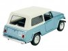 Масштабная модель Jeep Jeepster Commando Hard Top голубой металлик с белым 1:24 Welly 24117H-BLUE ракурс 3