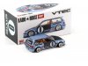 Масштабная модель Honda Civic (EF) Kaido Roulette V1 голубой с чёрным 1:64 Mini GT KHMG179 ракурс 2