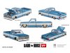 Масштабная модель Chevrolet Silverado Dually Vintage Spec V1 голубой с белым 1:64 Mini GT KHMG192 ракурс 2