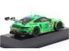 Масштабная модель Porsche 911 GT3 R #90 Greeno DTM 2025 Champion Ayhancan Guven, зеленый 1:43 IXO MG-I-911-DTM-25-4390 ракурс 2