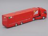 Масштабная модель Iveco Stralis 2014 седельный тягач с полуприцепом команды Ferrari F1, красный 1:43 Altaya ALT816 ракурс 2