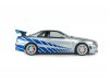Масштабная модель Nissan Skyline GT-R (BNR34) (1999) Брайана ОКоннера из фильма Двойной форсаж, серебристый с синим 1:18 Solido S1804315A ракурс 7
