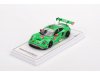 Масштабная модель Porsche 911 (992) GT3 R #77 REXY AO 24 часа Дейтоны 2025 Klaus Bachler, Laurin Heinrich, Alessio Picariello, зеленый 1:43 True Scale Miniatures TSM430864 ракурс 4