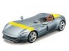 Сборная модель Ferrari Monza SP1 Spider 2019 серебристый с желтым 1:24 Maisto 39140-KIT ракурс 2