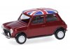 Масштабная модель MINI Cooper GB Mayfair темно-красный с Британским флагом 1:87 Herpa 431149