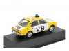 Масштабная модель Skoda 105L 1976 Общественная безопасность(Полиция) жёлтый с белым 1:43 DeAgostini SKOP093 ракурс 2