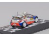 Масштабная модель Citroen DS3 RRC #74 R.Kubica-M.Baran, серебристый, красный, синий 1:43 DeAgostini RALLYC036 ракурс 2