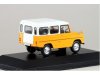 Масштабная модель Skoda Trekka 1967 жёлтый с белым 1:43 DeAgostini DESK031 ракурс 2