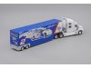 Масштабная модель Kenworth T2000 (2001) седельный тягач с полуприцепом, белый с синим 1:43 Altaya M2276-63 ракурс 2