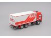 Масштабная модель Volvo F12 Globetrotter 1977 A&amp;O красный с белым 1:43 DeAgostini 5690CMC069 ракурс 2