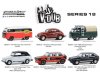 Масштабная модель Volkswagen T2 Double Cab пикап Doka 1969 зеленый 1:64 GreenLight 36090C ракурс 2