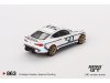 Масштабная модель BMW M4 3.0 CSL 2023 (G82) (леворульный) #50 белый с синим и красным 1:64 Mini GT MGT00863-L ракурс 6