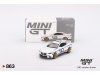 Масштабная модель BMW M4 3.0 CSL 2023 (G82) (леворульный) #50 белый с синим и красным 1:64 Mini GT MGT00863-L ракурс 5