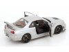 Масштабная модель Nissan Skyline R34 GT-R Z Tune 1999 серебристый с красным и черным 1:18 Solido S1804312 ракурс 4