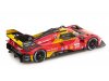 Масштабная модель Ferrari 499P #50 Fuoco/Nielsen/Molina Победитель 24 часа Ле-Мана 2024 красный с желтыи и черным 1:24 BBurago 18-26312 ракурс 3