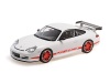 Масштабная модель Porsche 911 GT3 RS 2002 белый красными полосками 1:18 Minichamps 155062020