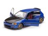 Масштабная модель Honda Civic (EG6) Solido Works 1991 синий перламутр с черным (Cobalt blue pearl) 1:18 Solido S1810406 ракурс 3