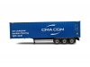 Масштабная модель Полуприцеп с контейнером CMA CGM синий ракурс 3