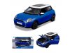 Масштабная модель Mini Cooper SE (J01) 2024 синий с белым ракурс 4