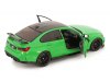 Масштабная модель BMW M3 (G80) Performance Parts 2024 зеленый с черным ракурс 3