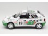 Масштабная модель Skoda Felicia #19 Rally Tour De Corse (1995) P.sibera - P.gross, белый зеленый 1:18 IXO 18RMC149B ракурс 2