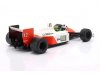 Масштабная модель McLaren F1 MP4/4 Honda #12 (ayrton Sennas Car) Demo Run Interlagos Brazilian GP (2019) Bruno Senna, белый красный ракурс 3