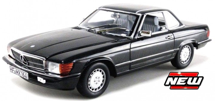 Масштабная модель Mercedes-Benz 300SL Roadster W107 (R107) 1985 черно-синий металлик лучшая цена!